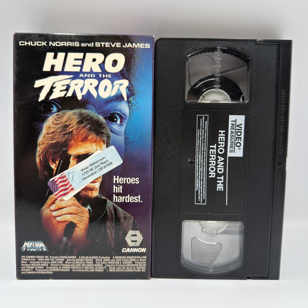 Hero and the Terror VHS Chuck Norris Steve James 1988‎ Cannon Films Action Movie